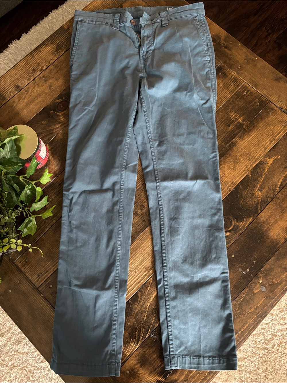 George Men's Slim Dress Pants in Teal Blue